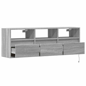 TV-Wandschrank Grau Sonoma mit LED
