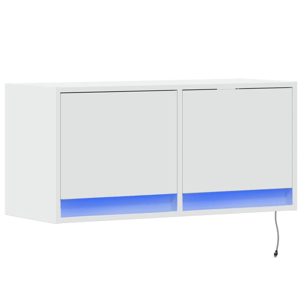 TV-Wandschrank mit LED Weiß 80cm