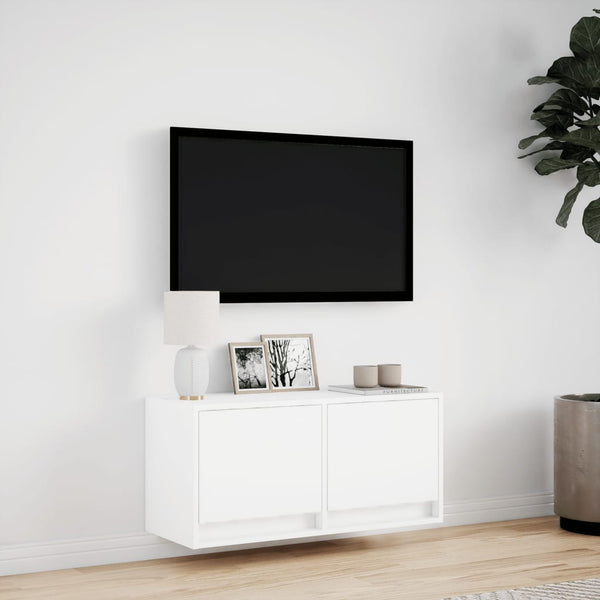 TV-Wandschrank mit LED Weiß 80cm