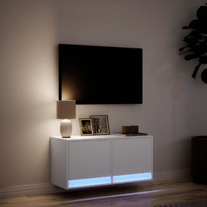 TV-Wandschrank mit LED Weiß 80cm