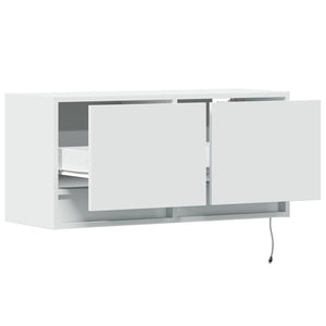 TV-Wandschrank mit LED Weiß 80cm