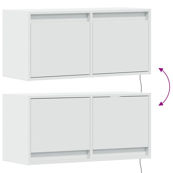 TV-Wandschrank mit LED Weiß 80cm