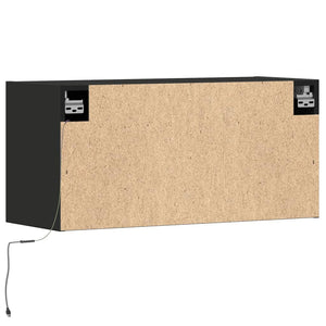 TV-Wandschrank Schwarz mit LED 80cm