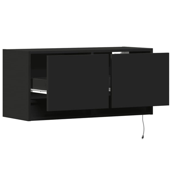 TV-Wandschrank Schwarz mit LED 80cm