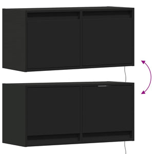 TV-Wandschrank Schwarz mit LED 80cm