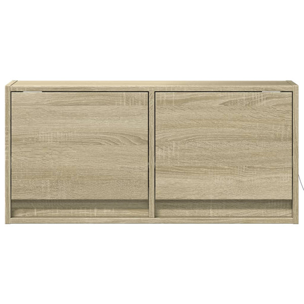 TV-Wandschrank mit LED Sonoma-Eiche 80cm