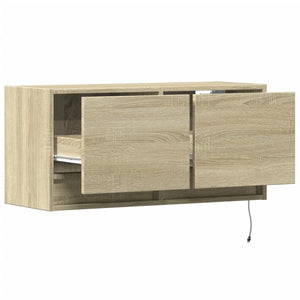 TV-Wandschrank mit LED Sonoma-Eiche 80cm