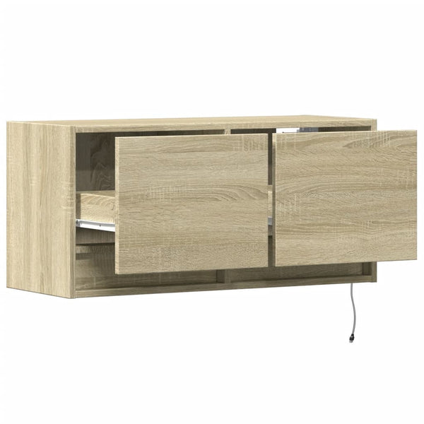 TV-Wandschrank mit LED Sonoma-Eiche 80cm