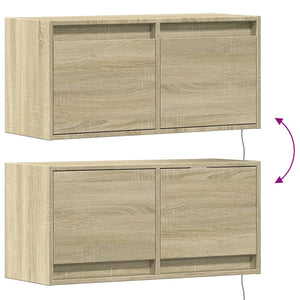 TV-Wandschrank mit LED Sonoma-Eiche 80cm