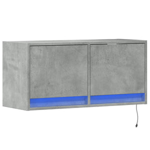 TV-Wandschrank mit LED Betongrau 80cm