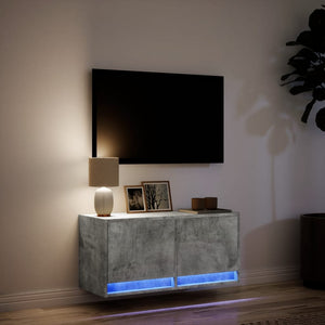 TV-Wandschrank mit LED Betongrau 80cm