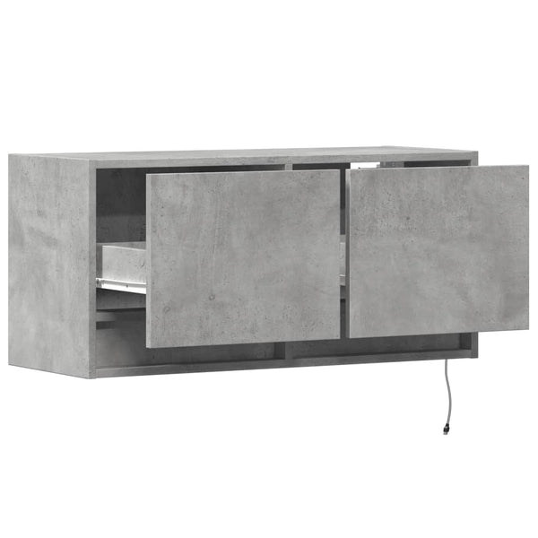 TV-Wandschrank mit LED Betongrau 80cm