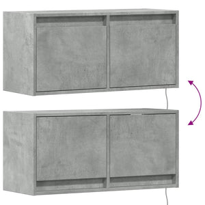 TV-Wandschrank mit LED Betongrau 80cm