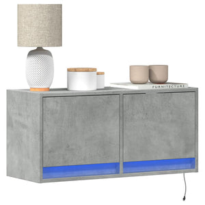 TV-Wandschrank mit LED Betongrau 80cm