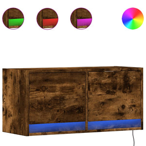 TV-Wandschrank Räuchereiche mit LED 80cm