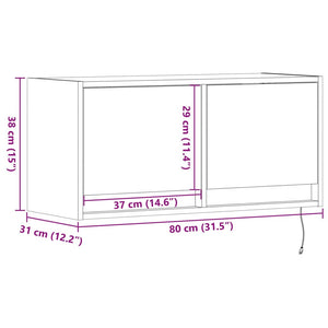 TV-Wandschrank Räuchereiche mit LED 80cm