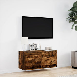 TV-Wandschrank Räuchereiche mit LED 80cm