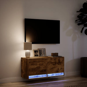 TV-Wandschrank Räuchereiche mit LED 80cm