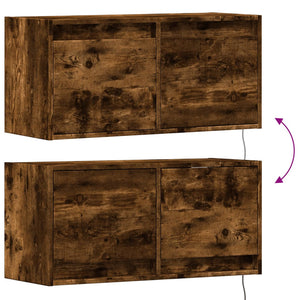 TV-Wandschrank Räuchereiche mit LED 80cm