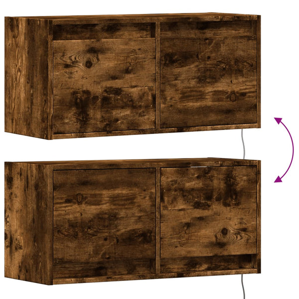 TV-Wandschrank Räuchereiche mit LED 80cm