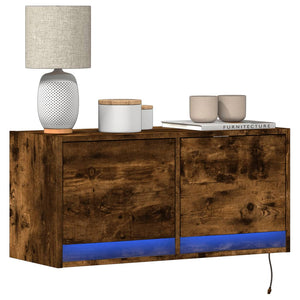 TV-Wandschrank Räuchereiche mit LED 80cm