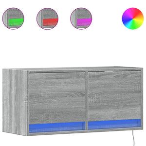 TV-Wandschrank mit LED Grau Sonoma 80cm