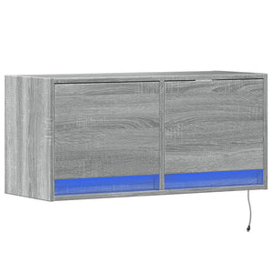 TV-Wandschrank mit LED Grau Sonoma 80cm