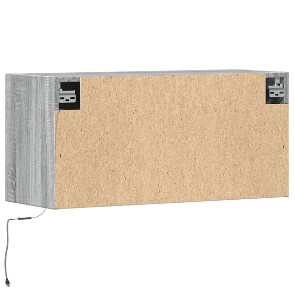 TV-Wandschrank mit LED Grau Sonoma 80cm