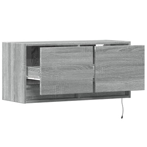 TV-Wandschrank mit LED Grau Sonoma 80cm