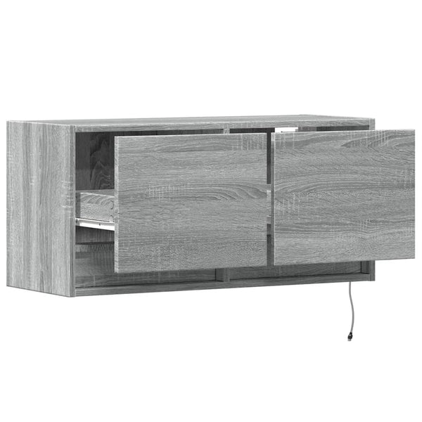 TV-Wandschrank mit LED Grau Sonoma 80cm