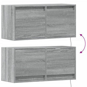 TV-Wandschrank mit LED Grau Sonoma 80cm