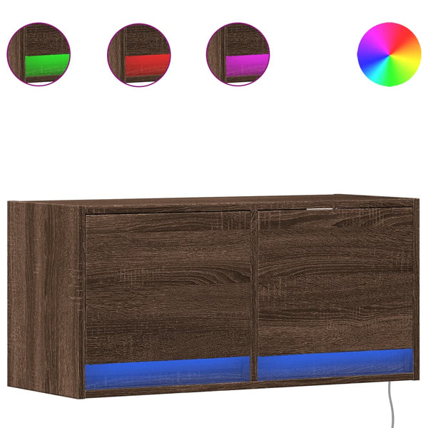 TV-Wandschrank mit LED Eichenoptik