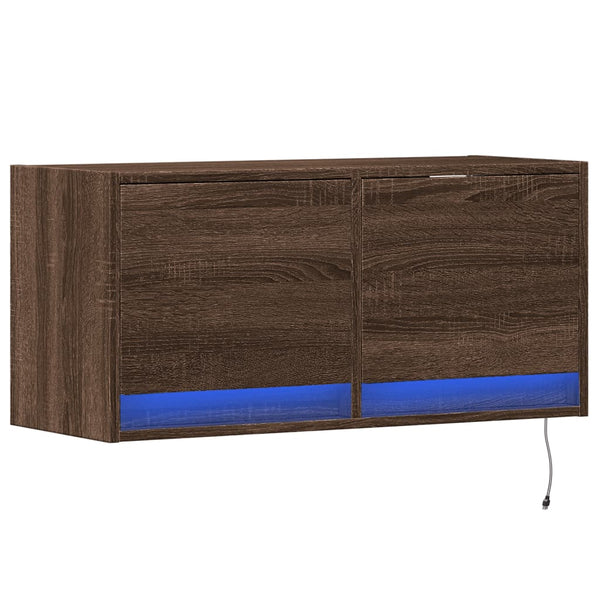 TV-Wandschrank mit LED Eichenoptik