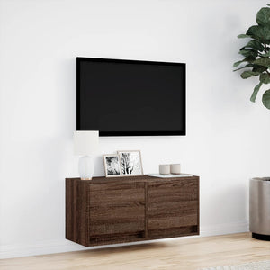 TV-Wandschrank mit LED Eichenoptik