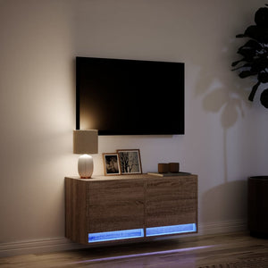 TV-Wandschrank mit LED Eichenoptik