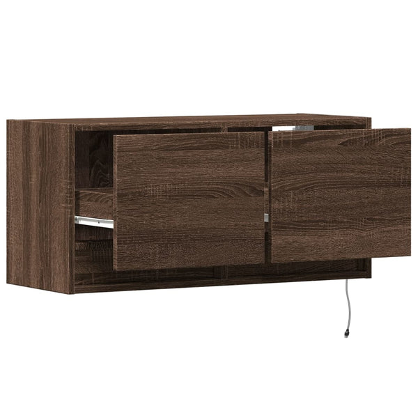 TV-Wandschrank mit LED Eichenoptik