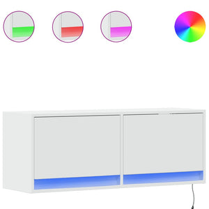 TV-Wandschrank mit LED Weiß 100 cm