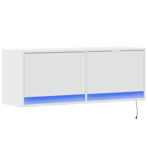TV-Wandschrank mit LED Weiß 100 cm