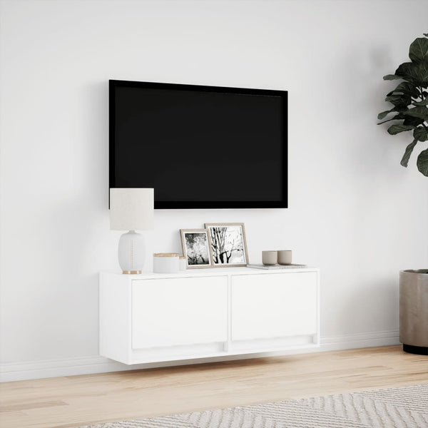 TV-Wandschrank mit LED Weiß 100 cm