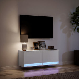 TV-Wandschrank mit LED Weiß 100 cm