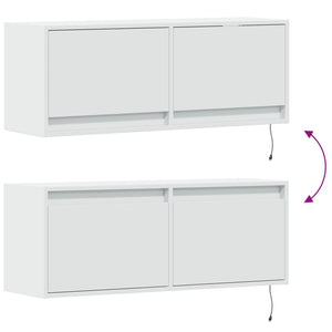 TV-Wandschrank mit LED Weiß 100 cm