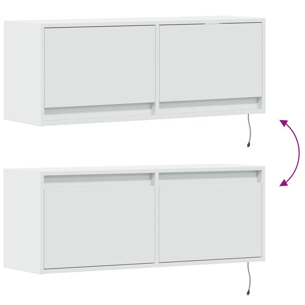 TV-Wandschrank mit LED Weiß 100 cm