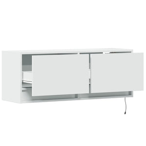 TV-Wandschrank mit LED Weiß 100 cm