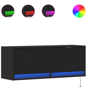 TV-Wandschrank mit LED Schwarz 100 cm