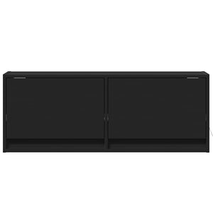 TV-Wandschrank mit LED Schwarz 100 cm