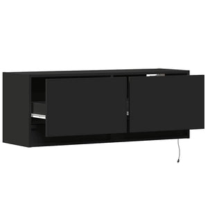TV-Wandschrank mit LED Schwarz 100 cm