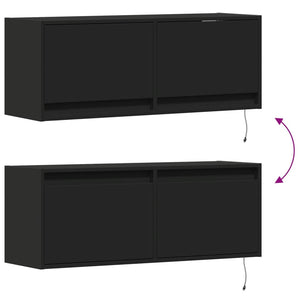 TV-Wandschrank mit LED Schwarz 100 cm