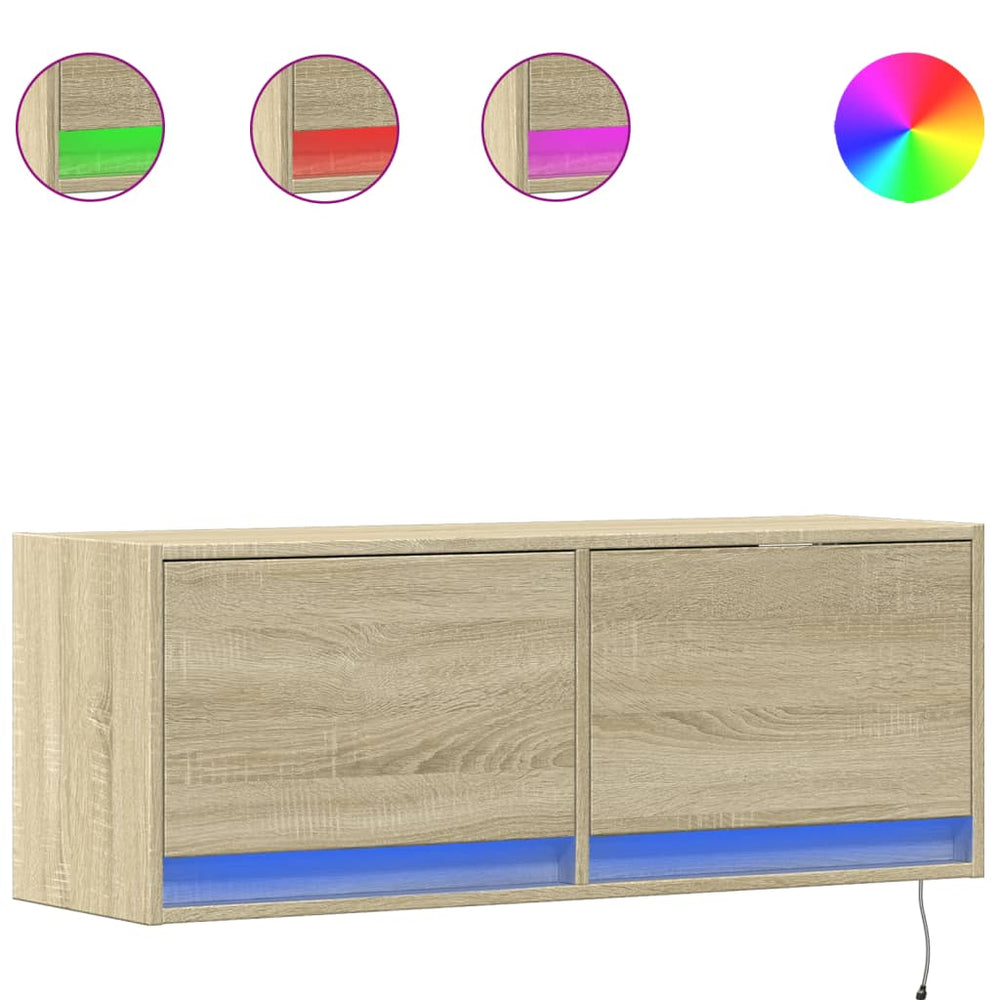 TV-Wandschrank mit LED Sonoma-Eiche 100 cm