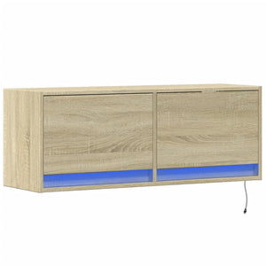 TV-Wandschrank mit LED Sonoma-Eiche 100 cm