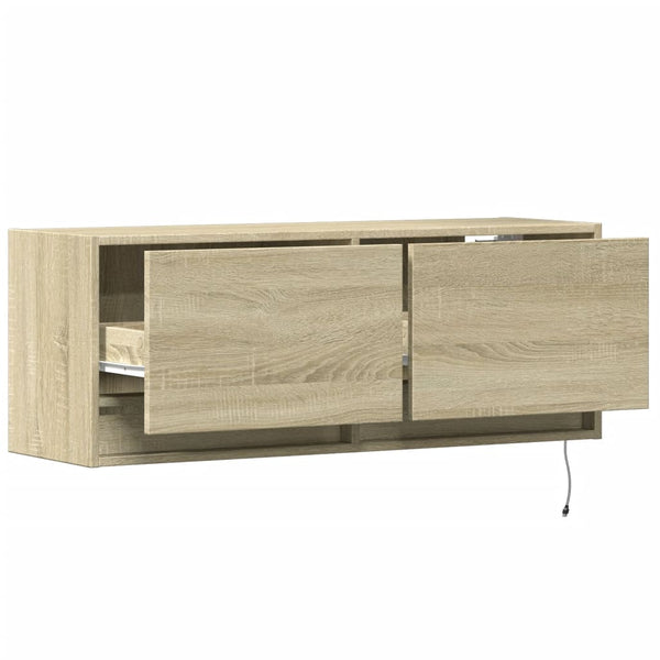 TV-Wandschrank mit LED Sonoma-Eiche 100 cm